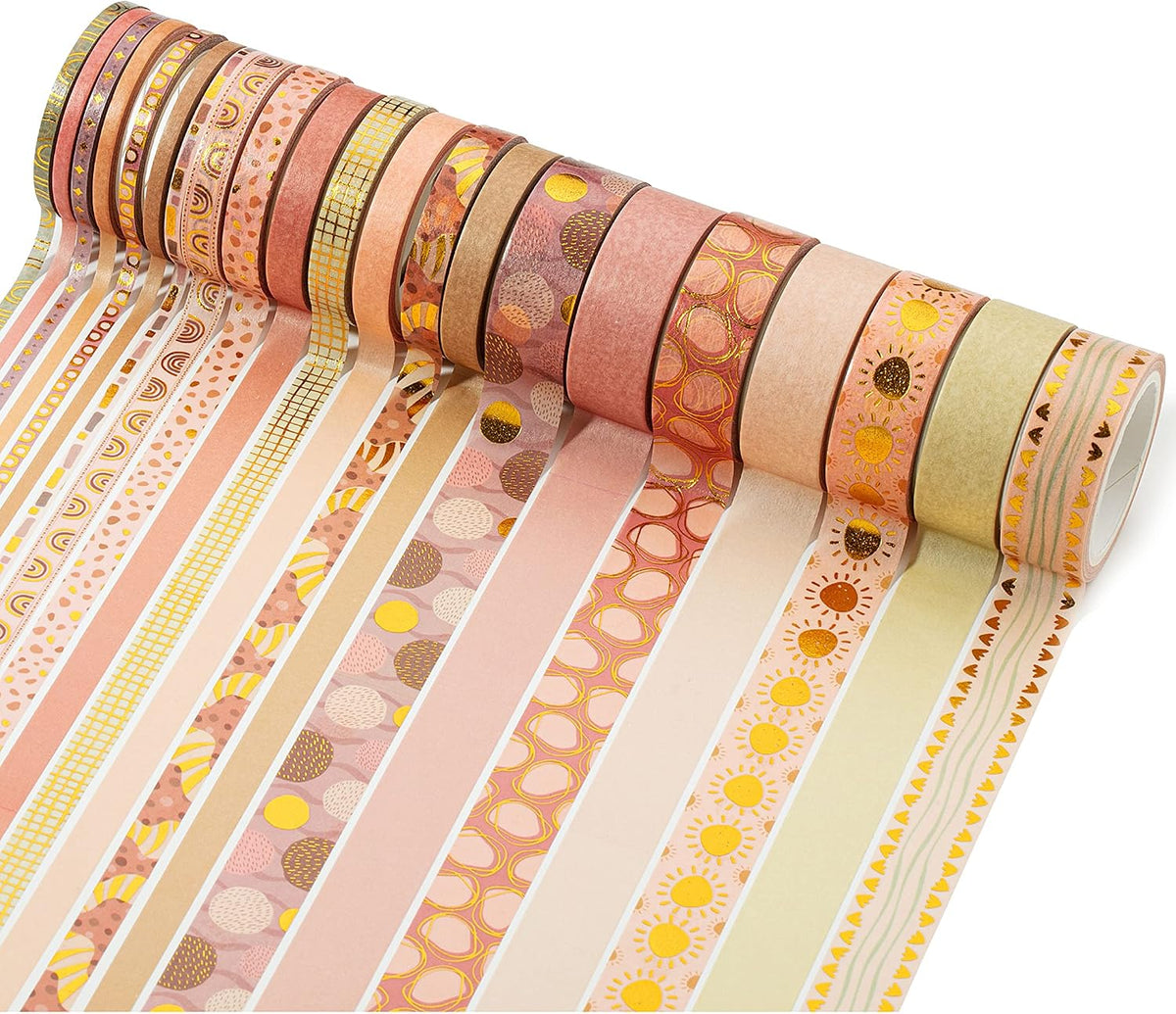 Mr. Pen- Washi Tape Set, 21 Rolls, Assorted Sizes, Floral