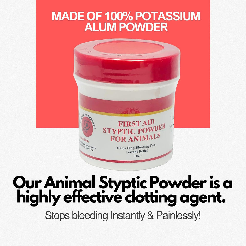 G.B.S Styptic Powder for Dogs, Cats, and Birds (1 oz) - Fast-Acting Blood Stop Powder for Pets & Animals - Quick Stop Bleeding Powder for Nail Clipping, Cuts & Grooming