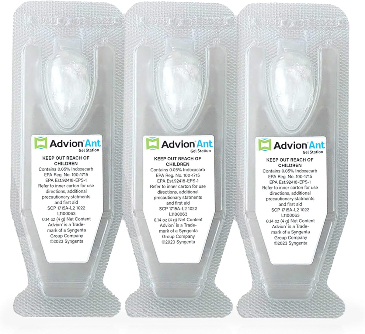 Syngenta Advion Ant Gel Station Insecticide, Ready-to-Use Gel Bait with The Active Ingredient Indoxacarb, Ant Bait for Use Indoor and Outdoor, 1 Box (3 Total Stations)