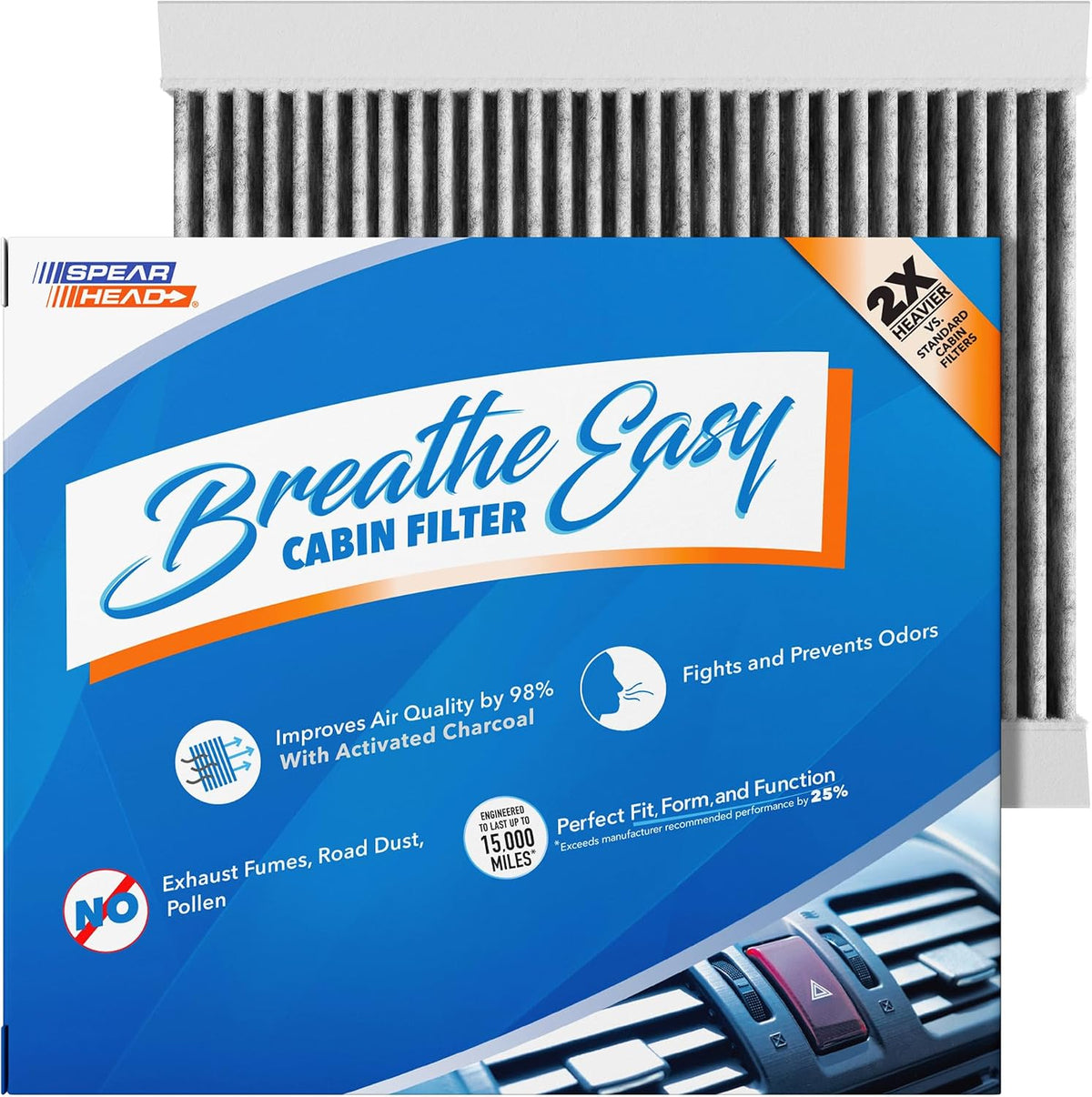 Spearhead Odor Defense Breathe Easy AC & Heater Cabin Air Filter (BE-157)