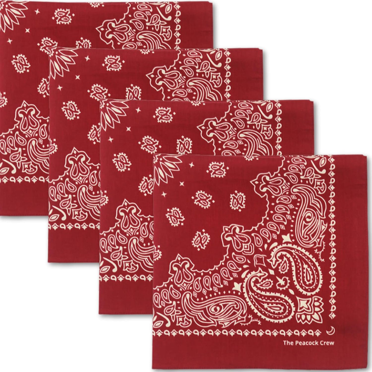 The Peacock Crew Premium Soft Cotton Bandanas Pack for Men and Women Paisley 22 x 22 inches