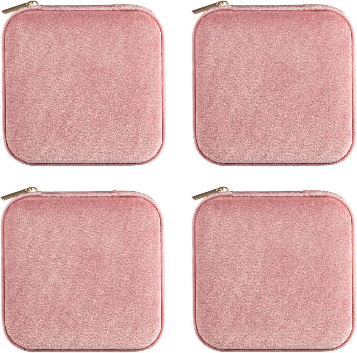 ZPROW Travel Jewelry Case, Mini Portable Jewelry Travel Boxes, Small Jewelry Organizer for Rings, Earrings, Pendants, Watches, Necklaces, Lipsticks Organizer Storage Holder Case (Pink)