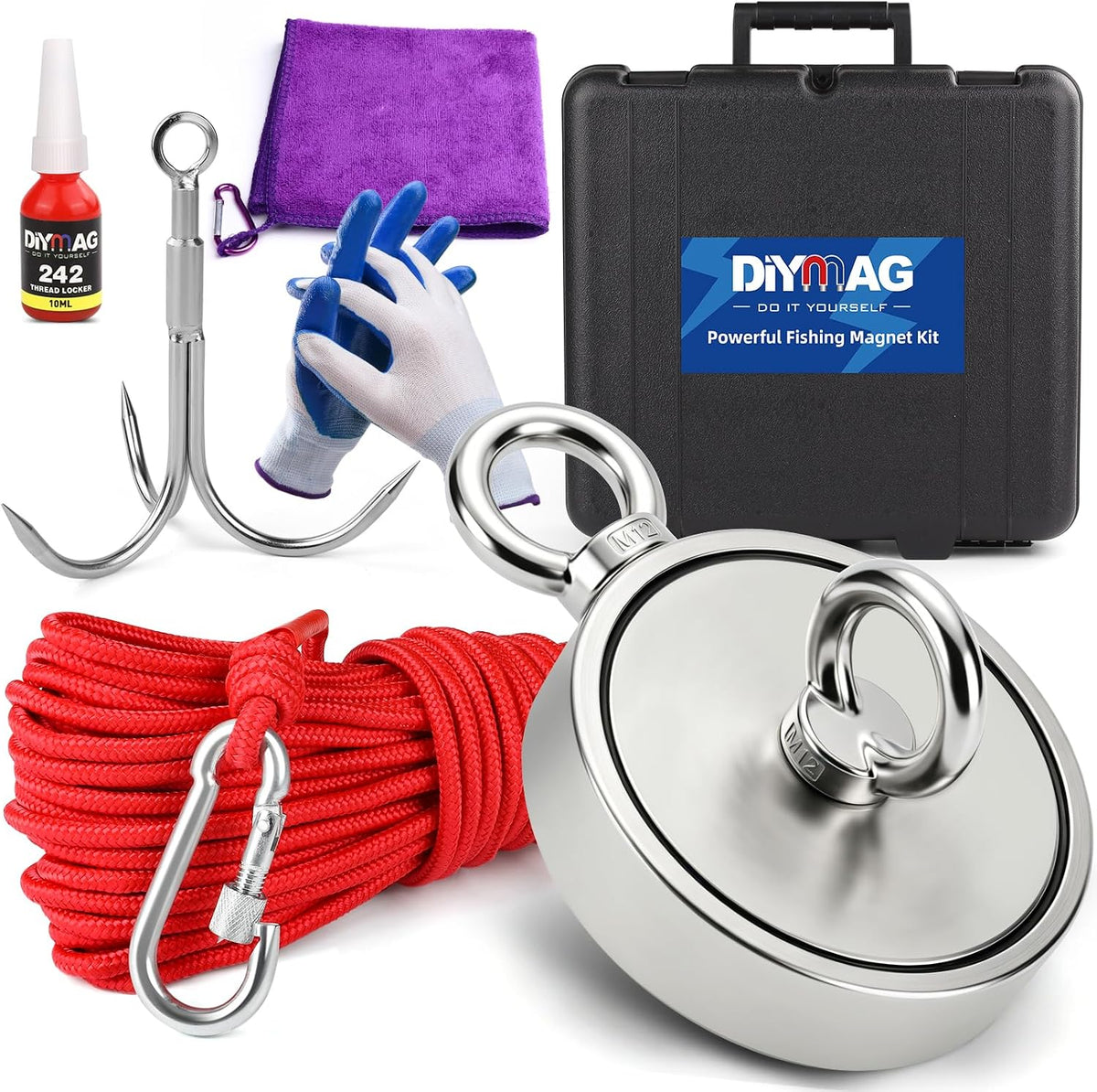 DIYMAG Fishing Magnet, 2 Inch 350 Lbs Large Strong Magnets for Lifting
