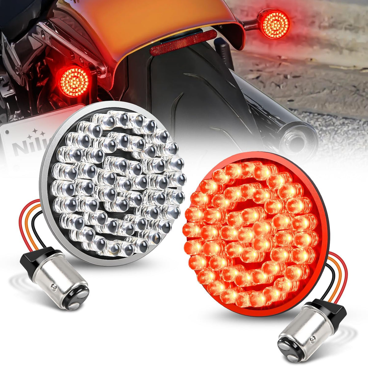 Nilight 6" Oval LED Trailer Tail Lights,Red, 2 Pack, Grommets Mount