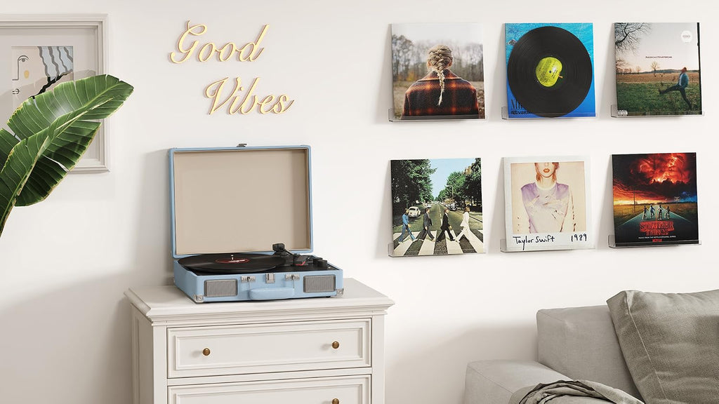 Lifewit Narrow Acrylic Floating Shelves for Vinyl Record 12", Clear 6 Pack