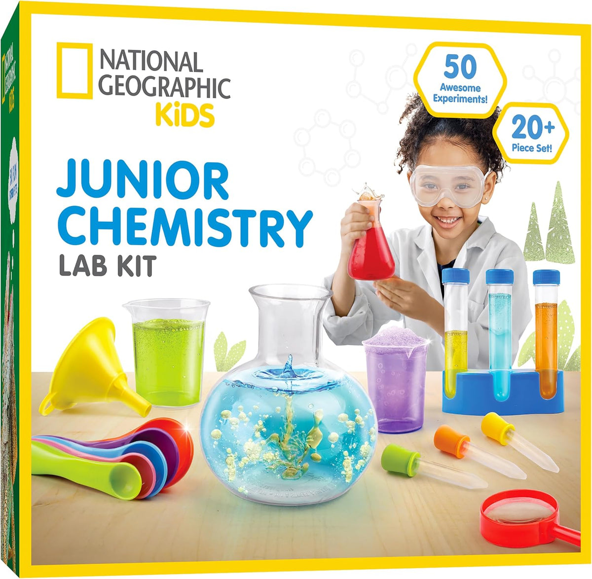 National Geographic Junior Chemistry Set with 50 Experiments for Kids