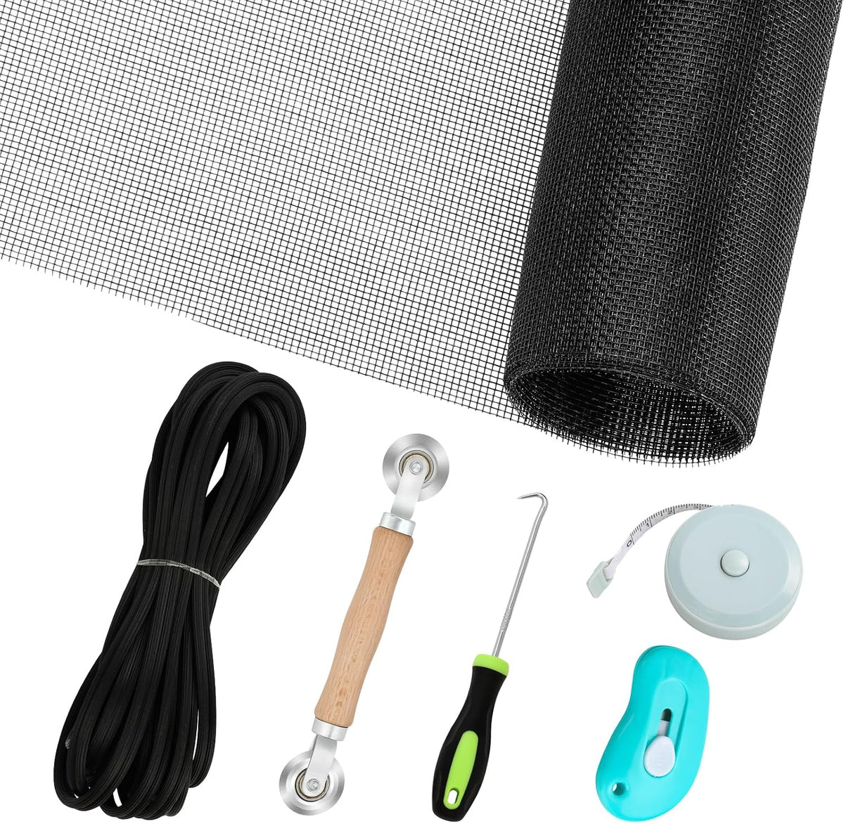 48"x102" Window Screen Mesh, Fiberglass Window Screen, Screen Door Mesh, Windows Screens and Screen Door Replacement, Patio Screen Mesh- Black