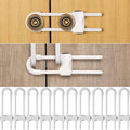 Jetec 10 Pack Baby Proof Cabinet Locks Adjustable U Shaped,White