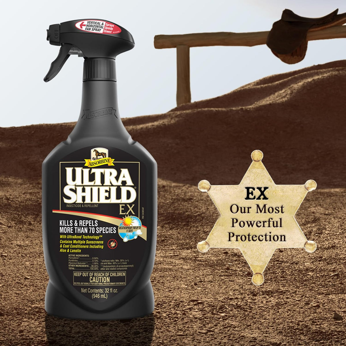 Absorbine UltraShield EX Insecticide & Repellent, 32 fl oz Sprayer