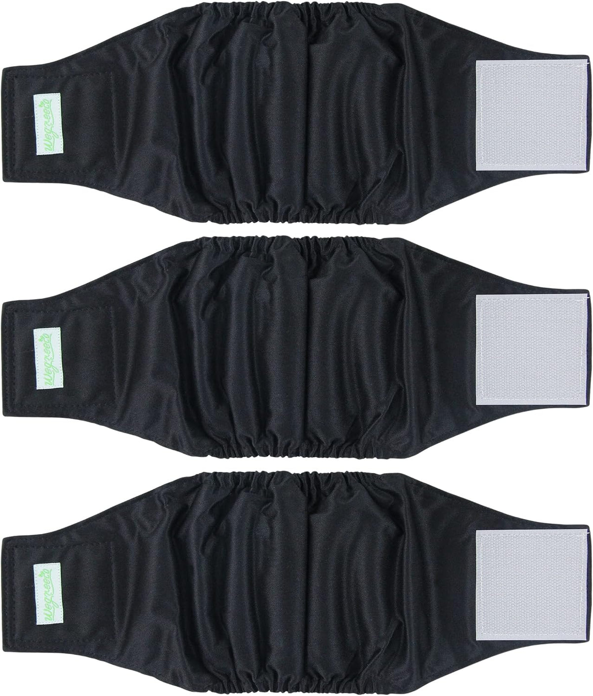 Wegreeco Washable Male Dog Belly Band - Pack of 3 - Washable Male Dog Belly Wrap, Small Doggie Dog Diapers Male for Doggy Puppy (Black, Charcoal, Navy, Small)