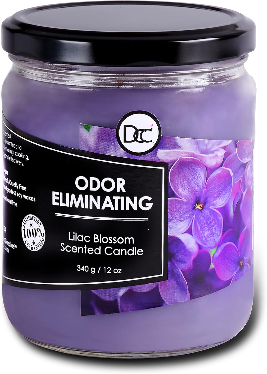 Vanilla Bean Odor Eliminating Highly Fragranced Candle - Eliminates 95% of Pet, Smoke, Food, and Other Smells Quickly - Up to 80 Hour Burn time - 12 Ounce Premium Soy Blend