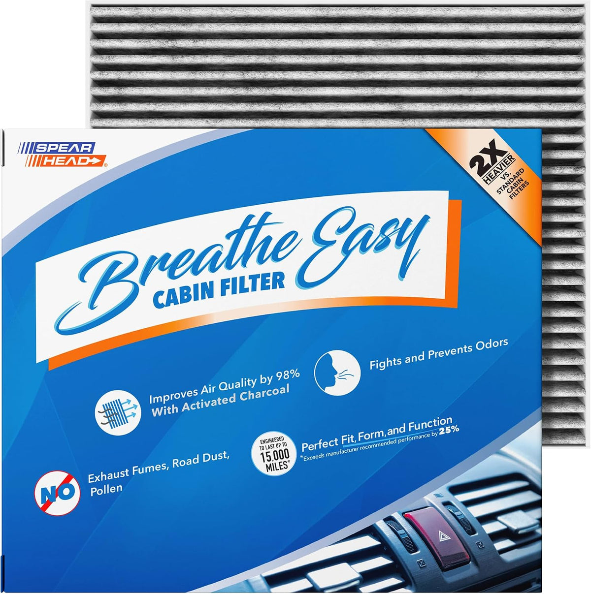 Spearhead Odor Defense Breathe Easy AC & Heater Cabin Air Filter (BE-157)