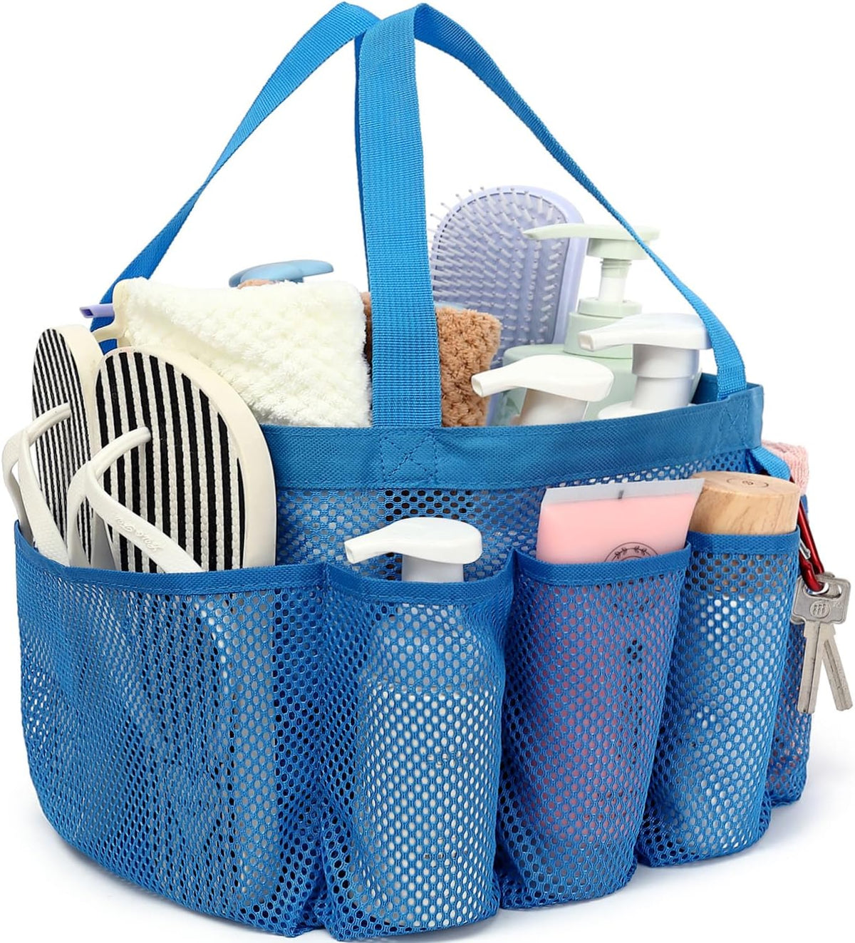 GYEUKHAM Mesh Shower Bag with 2 Zipper Pockets & Dual Handles, Quick-Drying Hanging Shower Caddy for College Essentials,Sunscreen,Dorm, Gym, Travel & Camping, Black