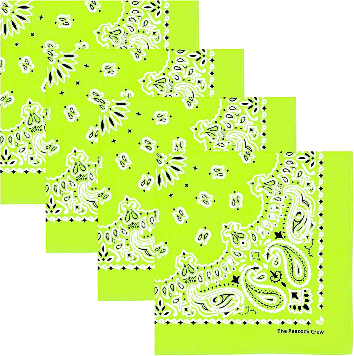 The Peacock Crew Premium Soft Cotton Bandanas Pack for Men and Women Paisley 22 x 22 inches