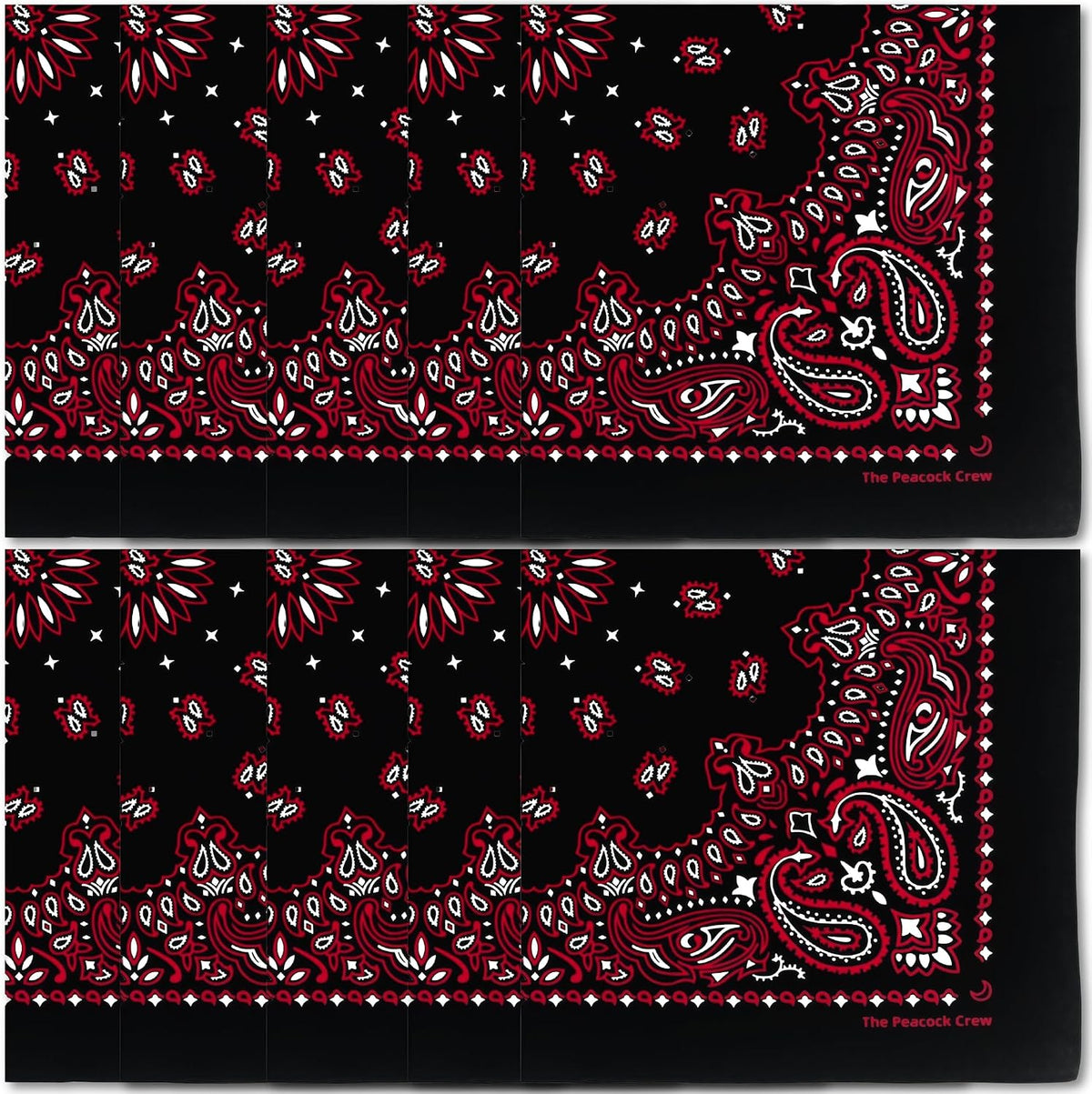 The Peacock Crew Premium Soft Cotton Bandanas Pack for Men and Women Paisley 22 x 22 inches