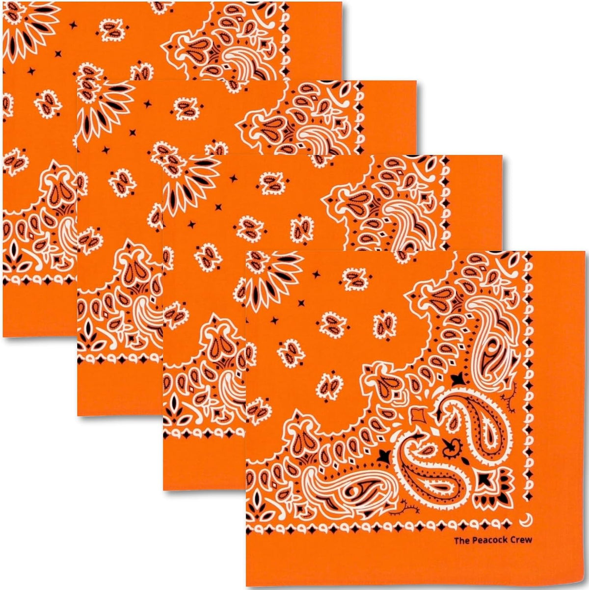 The Peacock Crew Premium Soft Cotton Bandanas Pack for Men and Women Paisley 22 x 22 inches