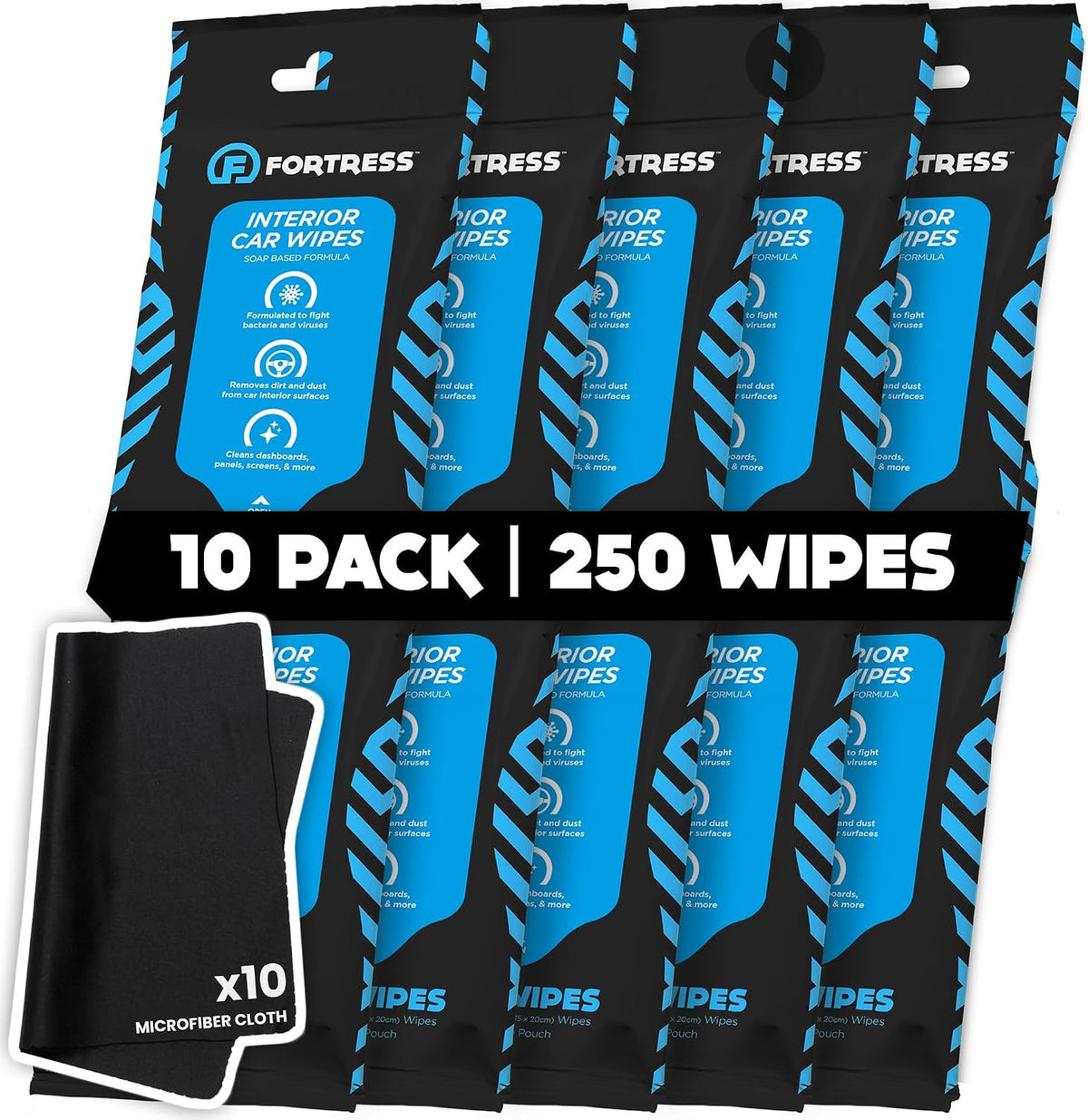 Fortress Car Interior Cleaner Wipes (25 ct.) Travel Size