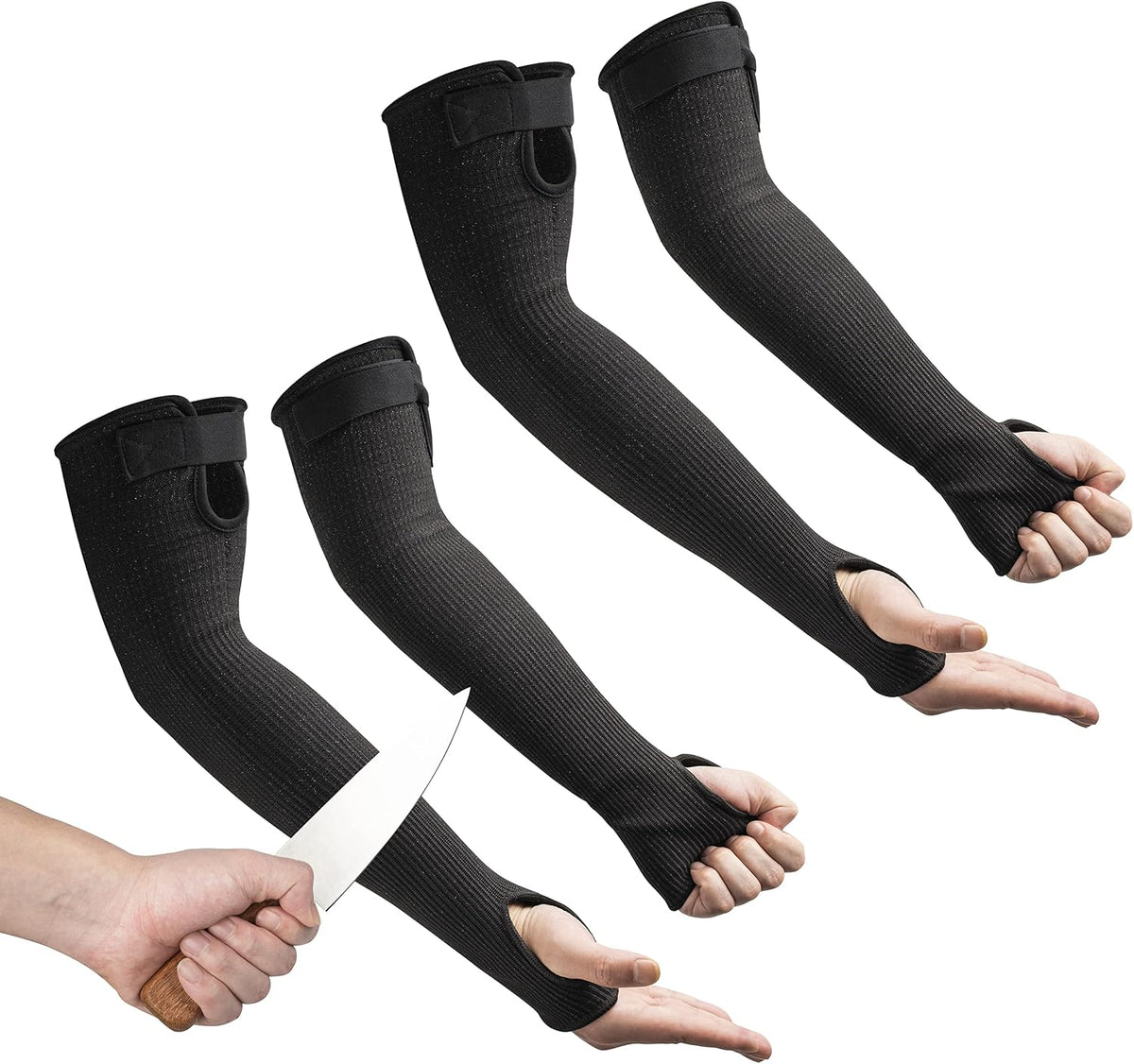 OriStout Cut Resistant Farmers Sleeves with Thumb Hole, Arm Protectors for Thin Skin and Bruising, for Gardening, Welding, Kitchen, Arm Guards for Biting, Pet Grooming, Grey, 1 Pair