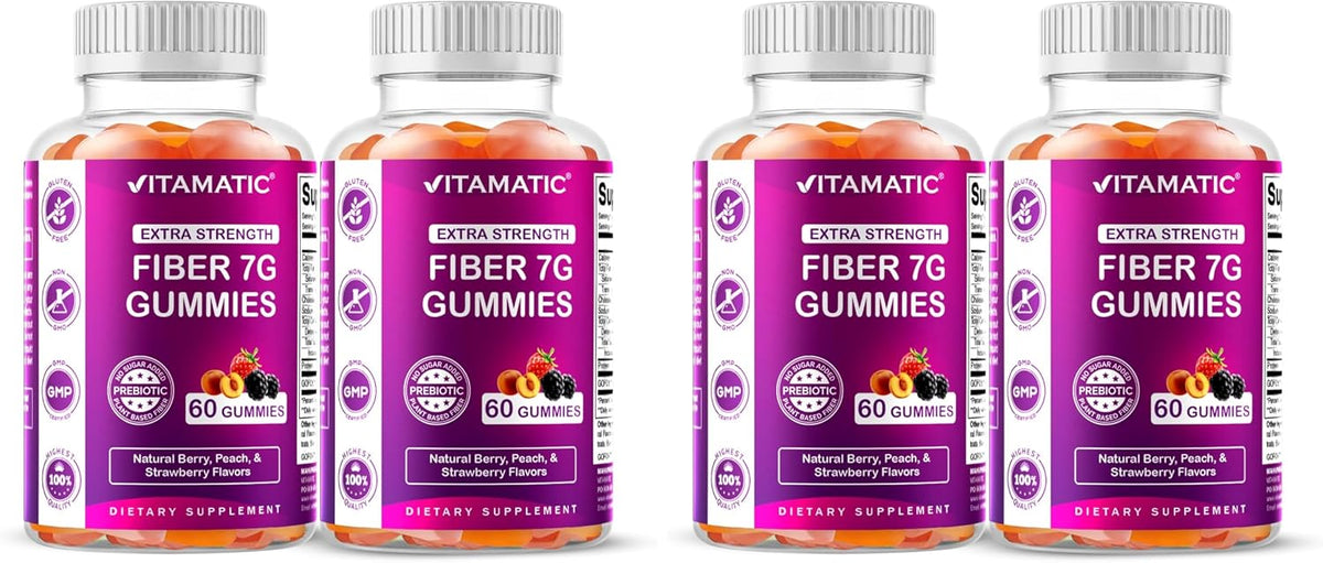 Vitamatic Extra Strength Prebiotic 7g Fiber, 60 Gummies - 2 Pack
