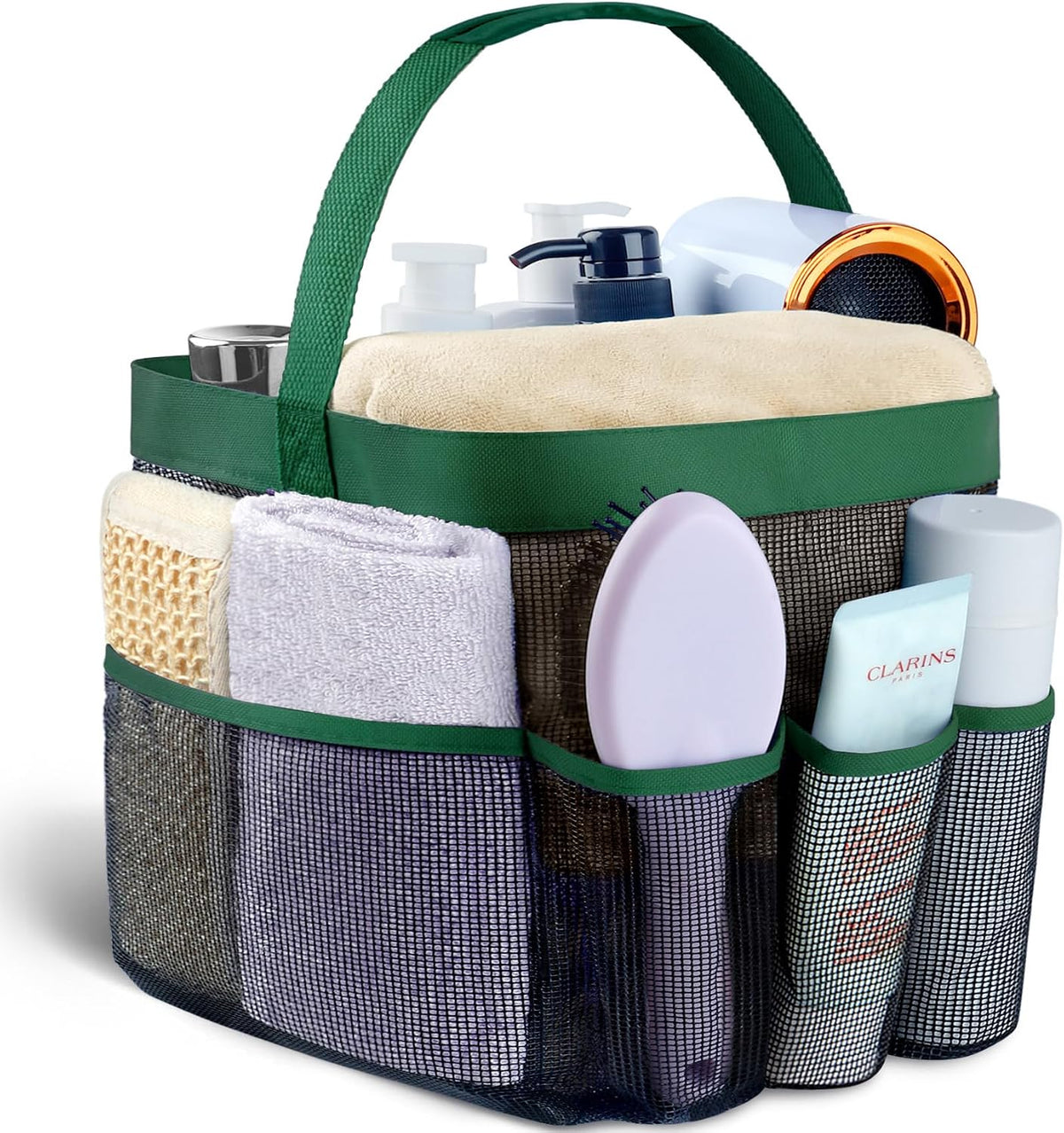 Mesh Shower Caddy Portable - 9 Pockets for College Dorm Room Essential
