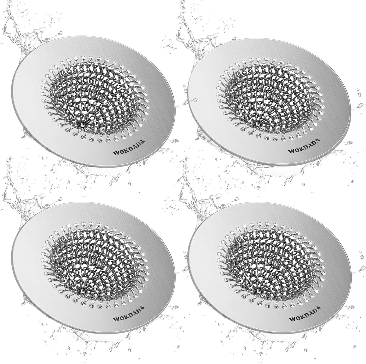 WOKDADA Reversible Kitchen Sink Drain Strainer, Anti-Clog Flat Edge Design