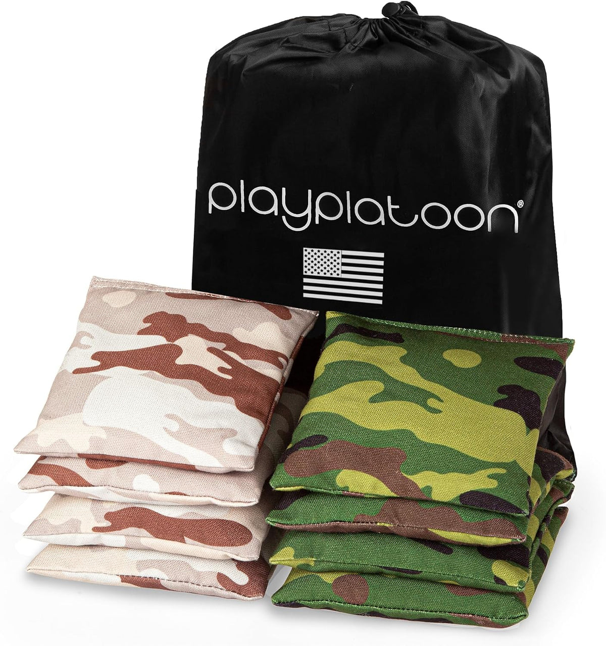 Play Platoon Cornhole Bags Set of 8 Regulation Size & Weight Duck Cloth