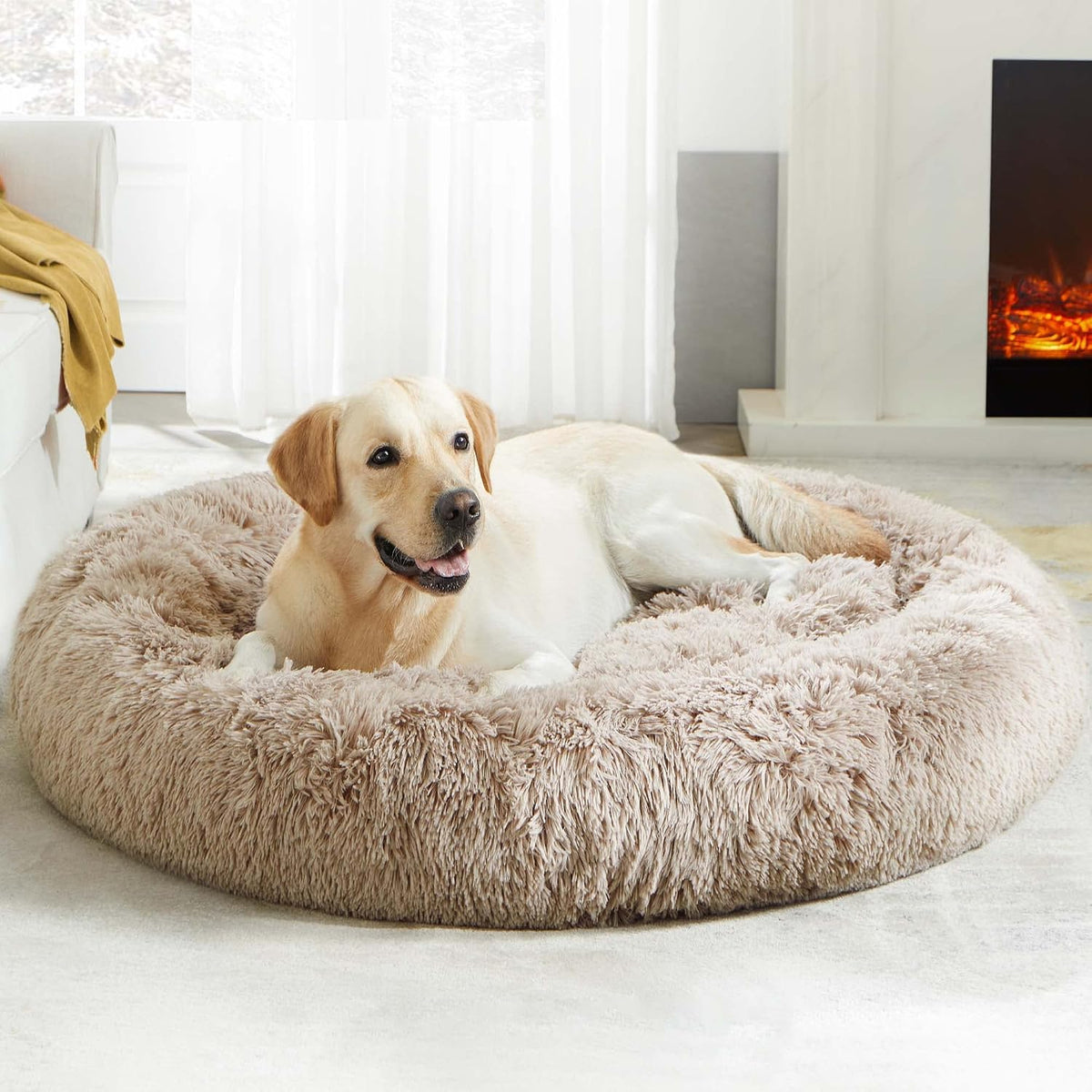 Western Home Calming Donut Cat Bed Small Dog Bed Washable,20" Light Grey