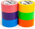 Craftzilla Colored Duct Tape Multi-Pack, 6 Bright Colors,10 Yards x 2 Inch