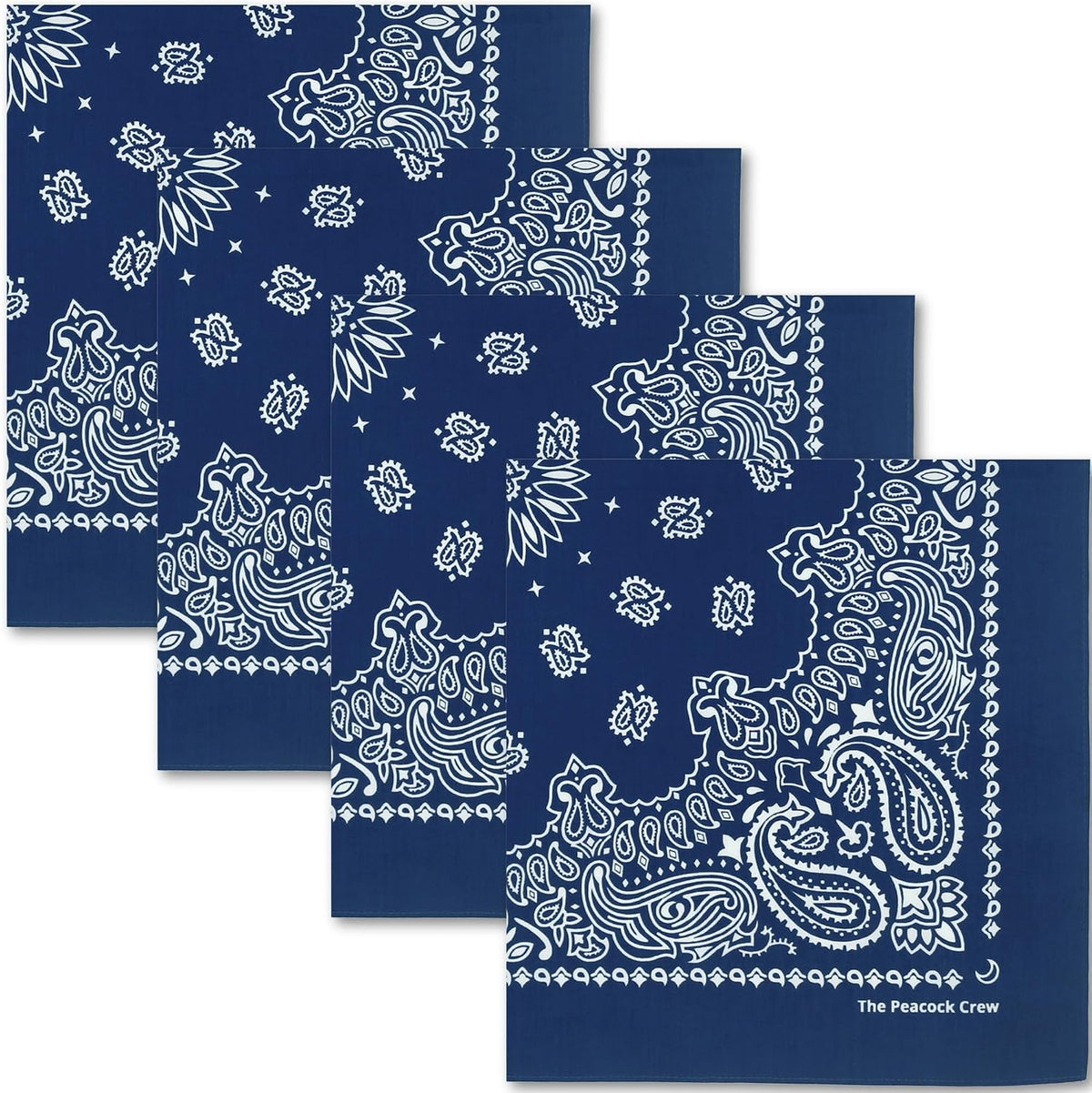 The Peacock Crew Premium Soft Cotton Bandanas Pack for Men and Women Paisley 22 x 22 inches