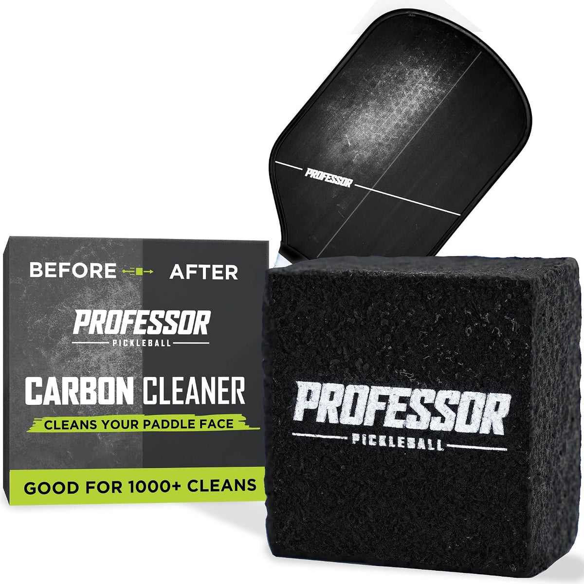 Professor Pickleball - Carbon Cleaner, Premium Pickleball Paddle Eraser for Raw Carbon Fiber Paddles, Effortless Residue Removal, Quick & Effective, Eliminates Ball Residue, Dirt, Scratches