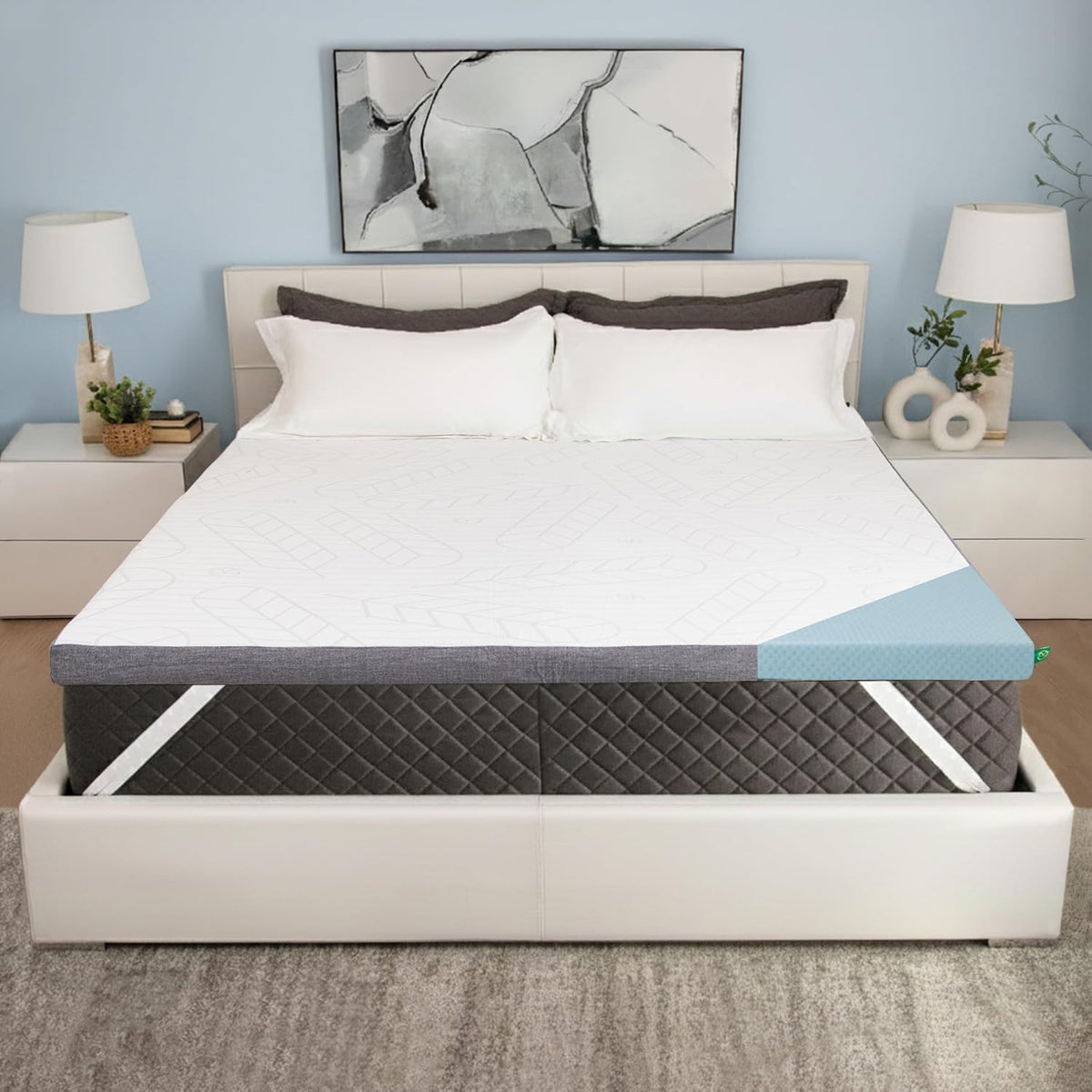 Sleepyhead Twin XL Mattress Topper 2 Inch for College Dorm, Cooling Gel Memory Foam, Pressure Relief, Removable Washable Cover, CertiPUR-US Certified (XL Twin 2")