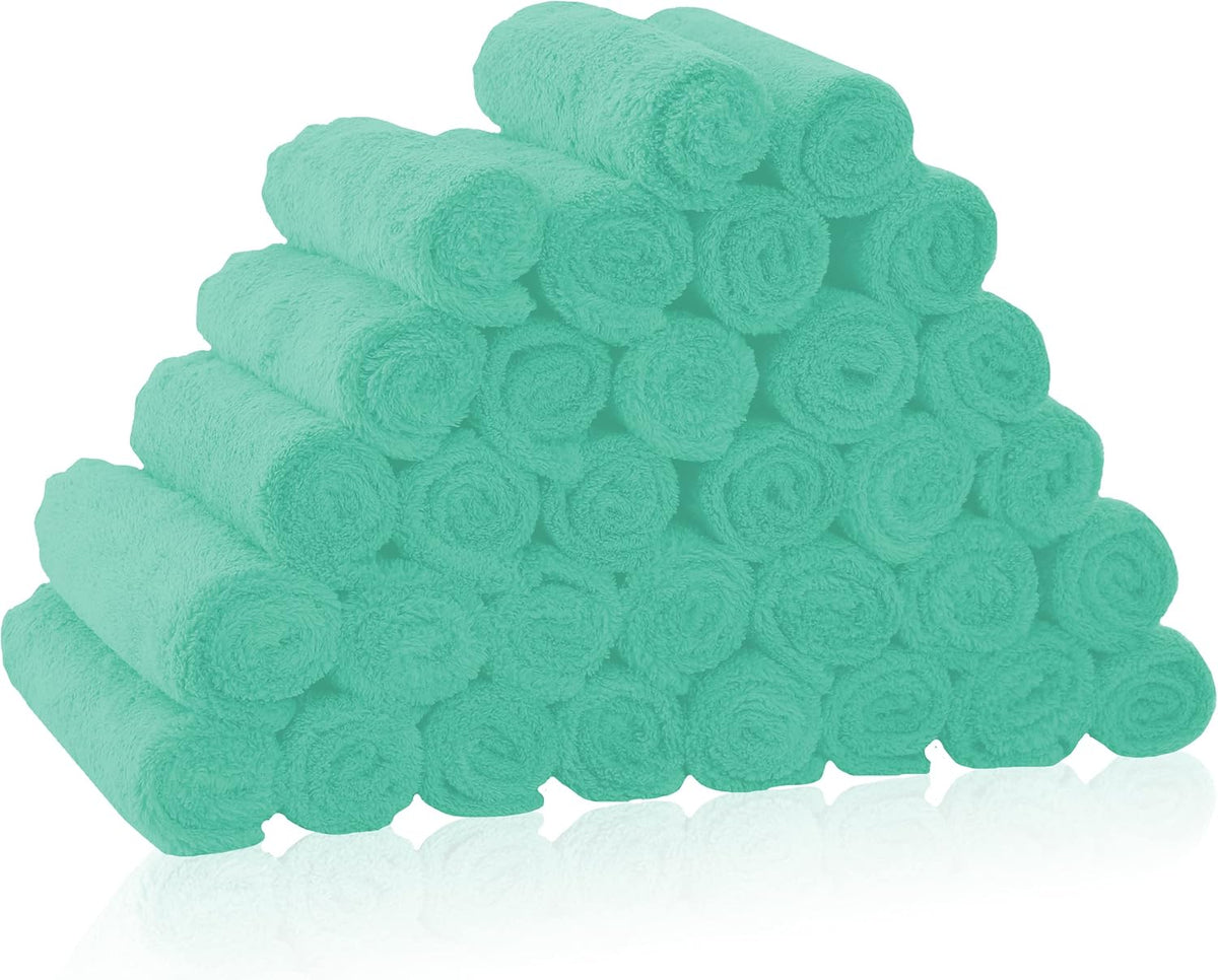 16 Pack Baby Washcloths - Luxury Multicolor Coral Fleece - Extra Absorbent and Soft Wash Clothes for Newborns, Infants and Toddlers - Suitable for Sensitive Skin and New Born - Baby Shower, 10x10 Inch