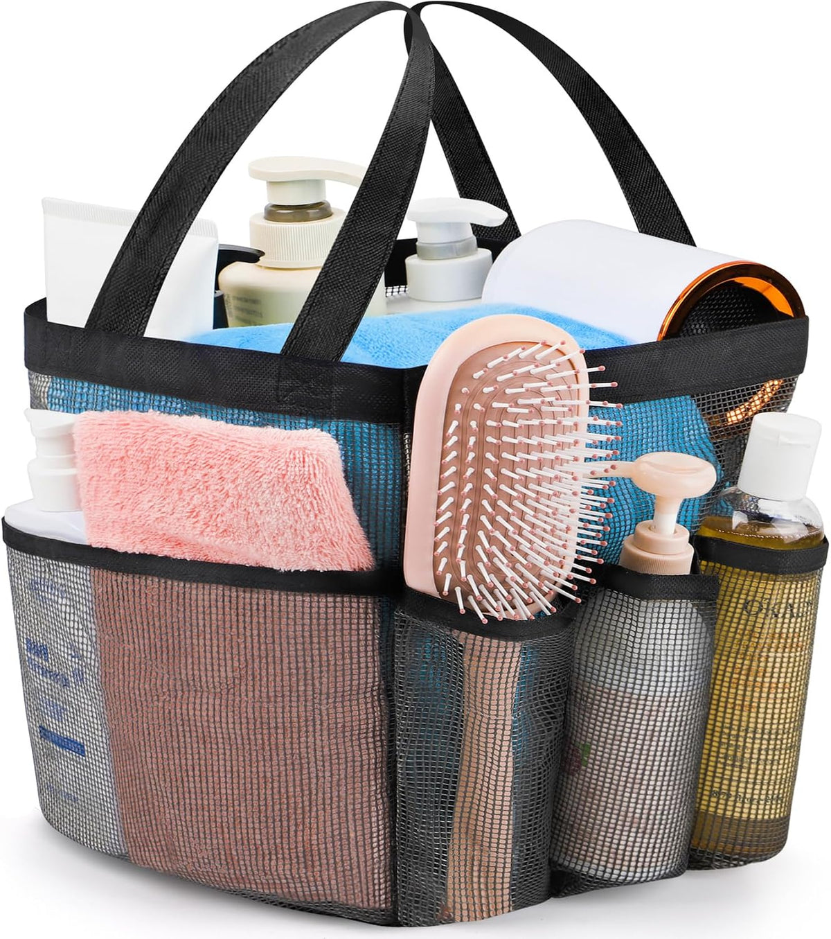 Mesh Shower Caddy Portable - 9 Pockets for College Dorm Room Essential