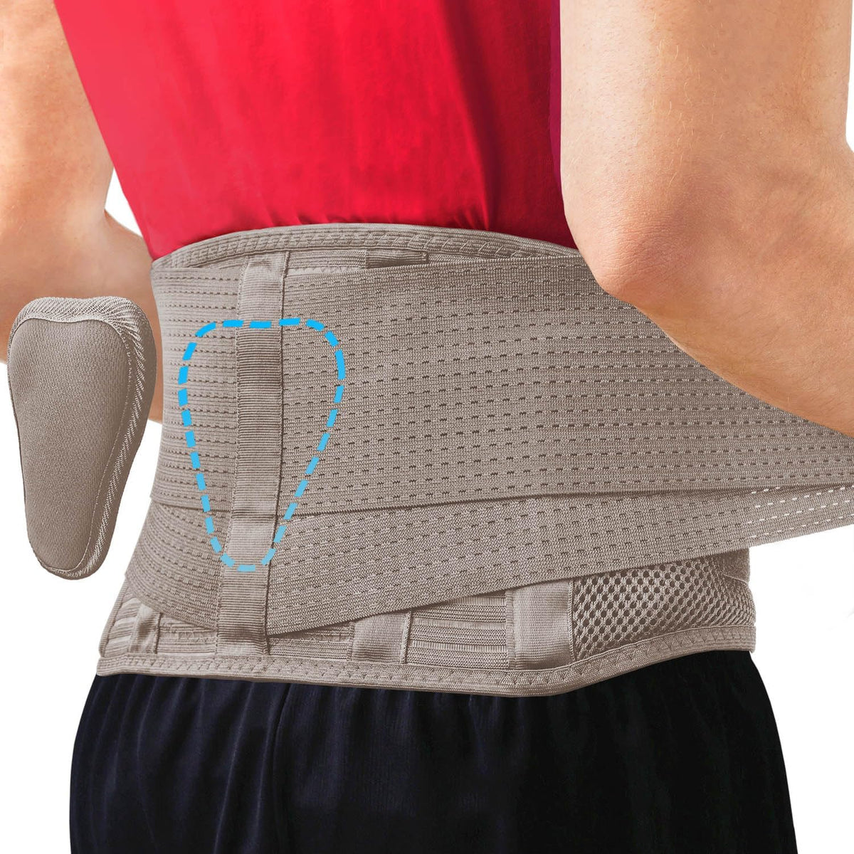 Sparthos Back Brace for Women & Men, Sciatica, Lower Back Pain - Black-L