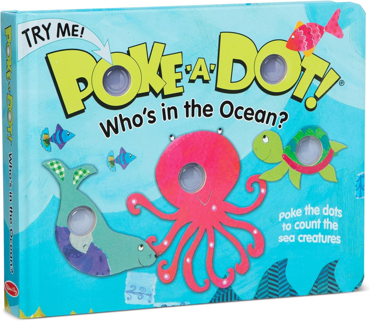 Melissa & Doug Poke-a-Dot! Who’s in the Ocean? Interactive Children's Board Book with Buttons to Pop, Educational Sensory Toy for Toddlers & Preschoolers Ages 3+ - FSC Certified