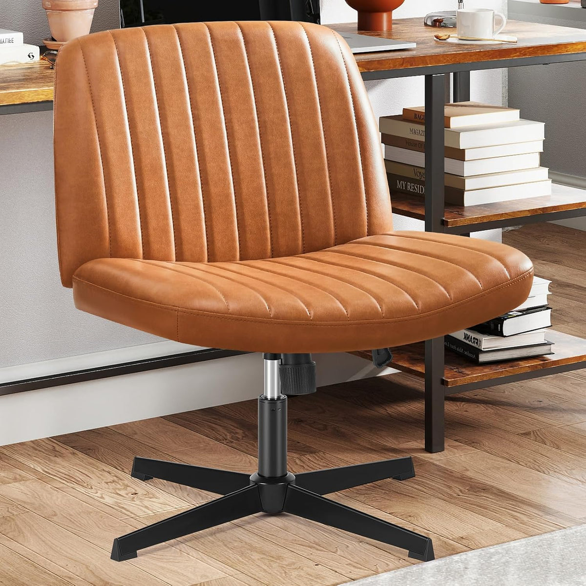 Sweetcrispy Criss Cross Chair, Armless Office Desk Chair