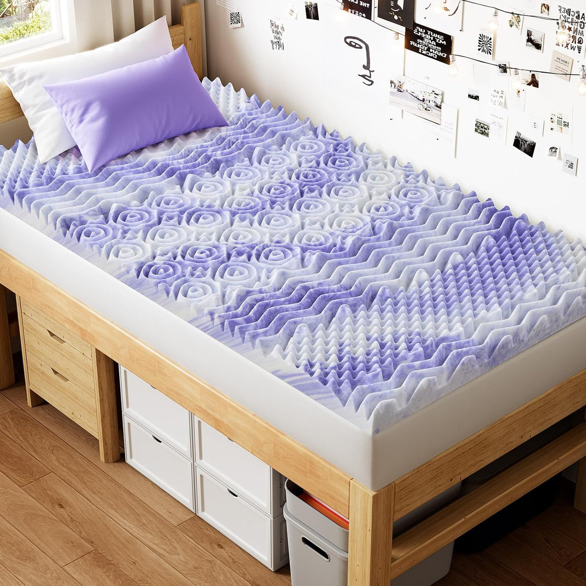 Dreamsmith Twin XL 3-Inch 7-Zone Cooling Gel Memory Foam Mattress Topper