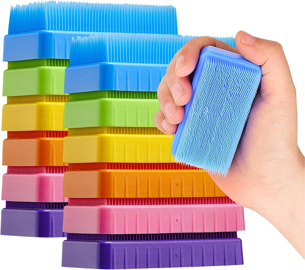 Special Supplies Sensory Brush Therapressure Therapy Brush for Occupational and Sensory Brushing, Stimulating, Calming Tools for Kids and Adults, Soft Flexible Bristles, Latex Free (Colored 6-Pack)