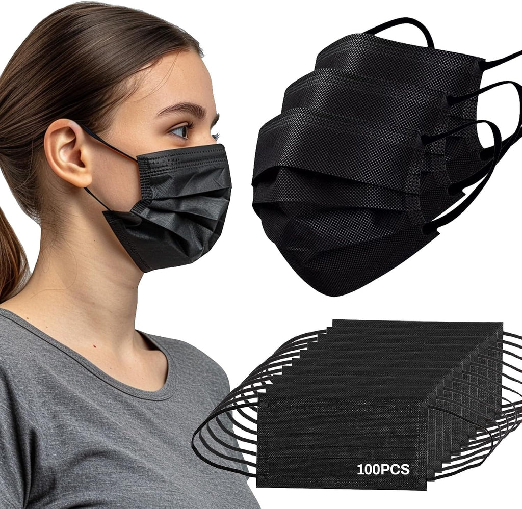 MAQIHAN 100 PCS Disposable Face Masks - 3 Ply Filter Protection Masks