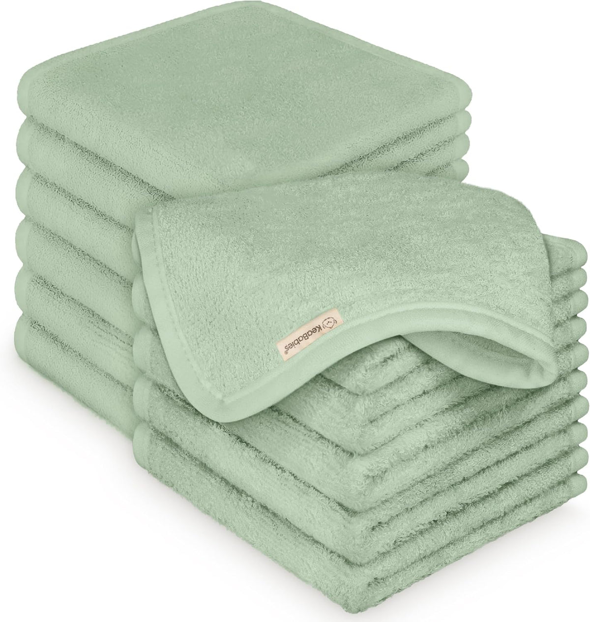 6-Pack Baby Washcloths, Soft Absorbent Washcloths for Face, Body (White)