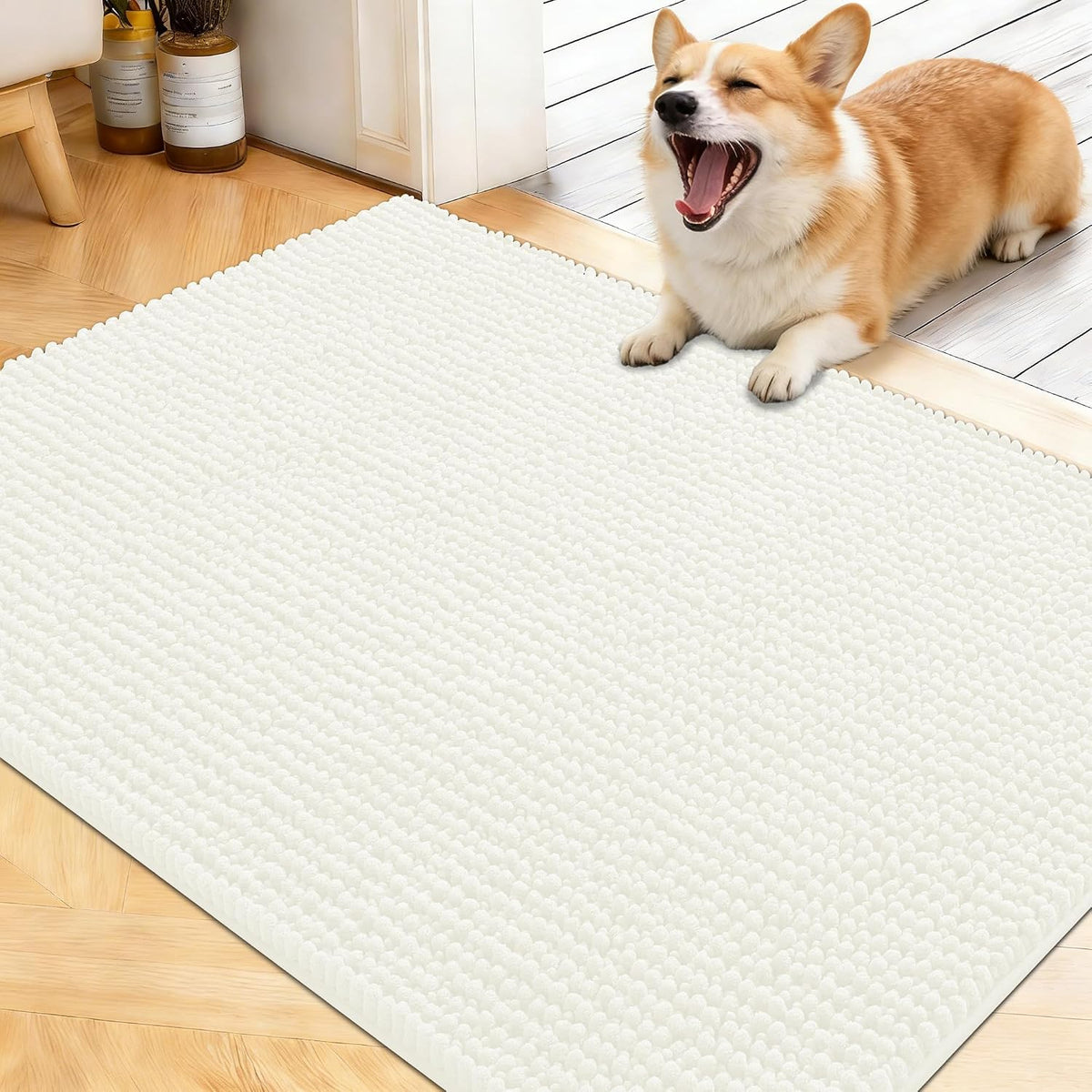 OLANLY Dog Door Mat for Muddy Paws 30x20, Extra Absorbent Chenille Mud Mat