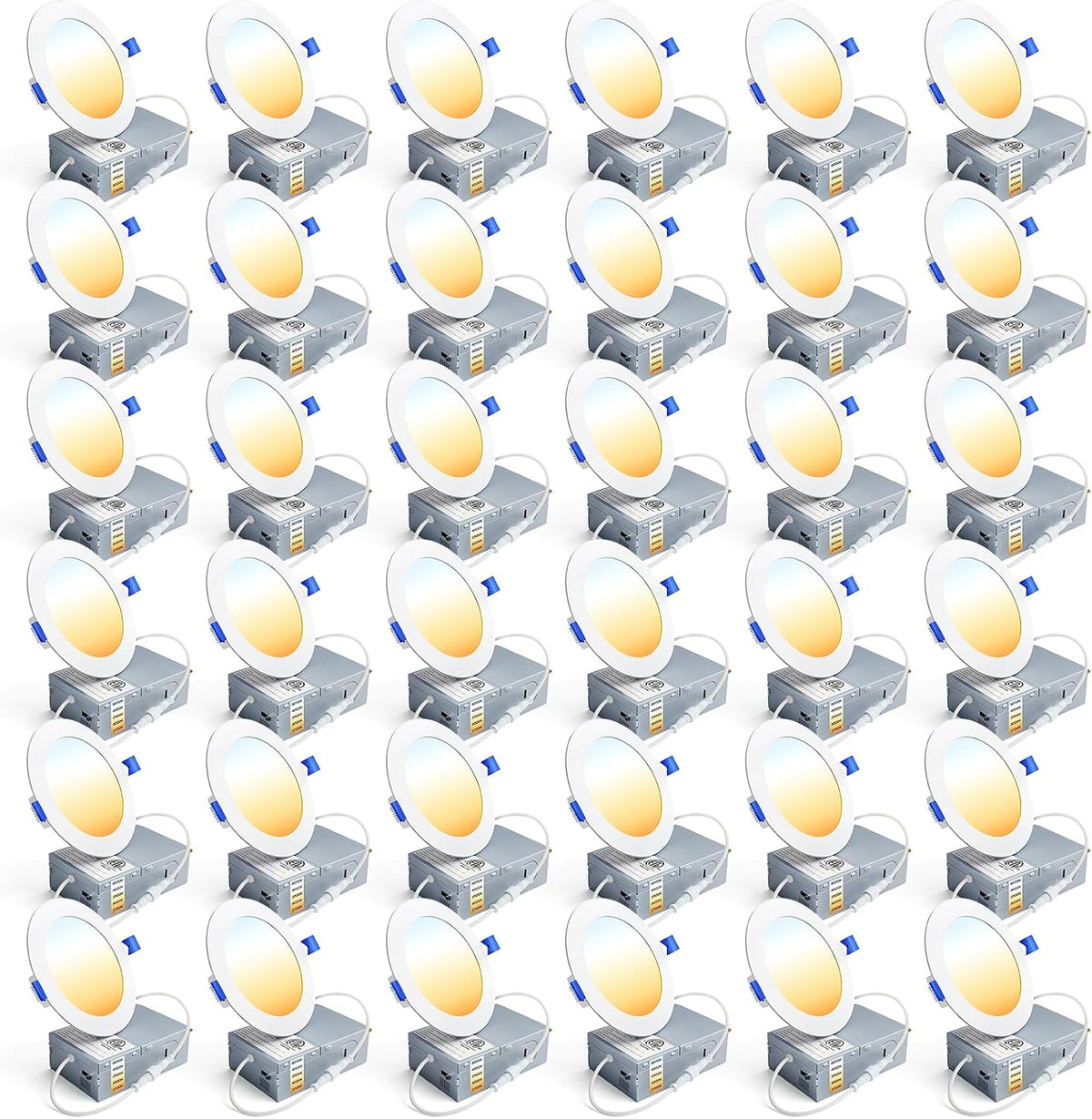Ensenior 20 Pack 6 Inch LED Recessed Light, 5CCT Dimmable Canless Wafer