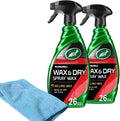Turtle Wax Wax & Dry Spray Car Wax, 26 oz. 2-Pack with Microfiber Towel