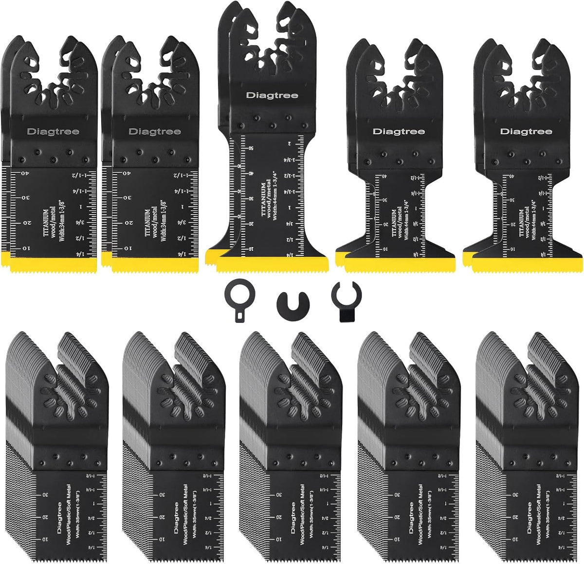 Oscillating Saw Blades, Diagtree 115PCS Titanium Oscillating Multitool Blades for Metal, Wood and Plastic, fit Dewalt Milwaukee Ryobi Fein Dremel Bosch Rockwell M Kita Porter(Titanium, 115)