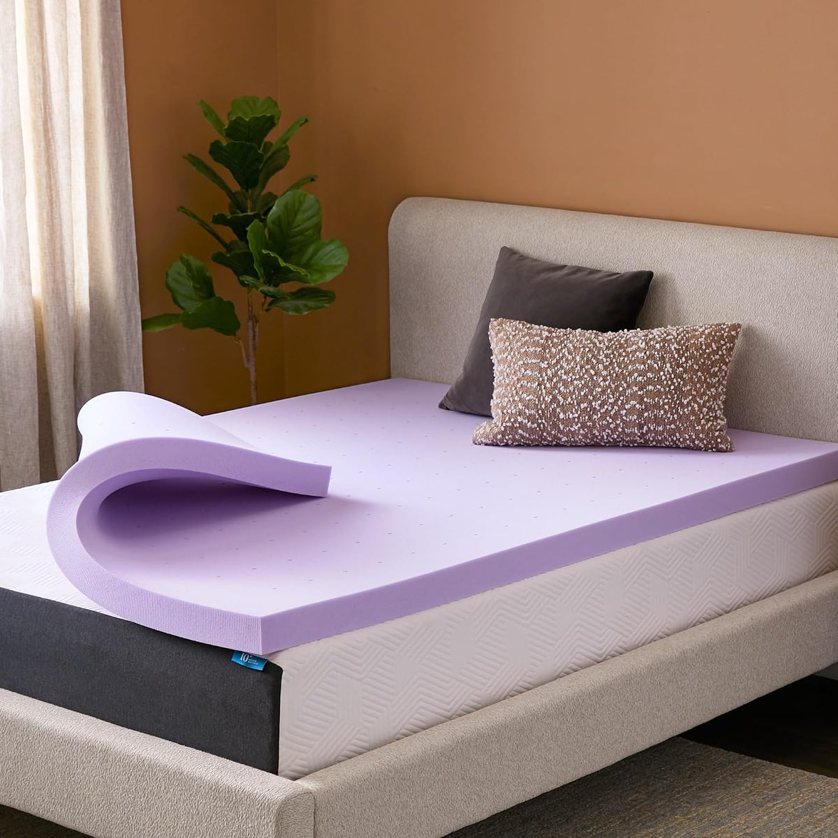 Lucid 4 Inch Memory Foam Mattress Topper, Twin XL Size – Cooling Gel Bed Topper – Preassure-Relieving Ultra Plush Feel – Ventilated Breathable Design – CertiPur Certified - Dorm Room Essentials