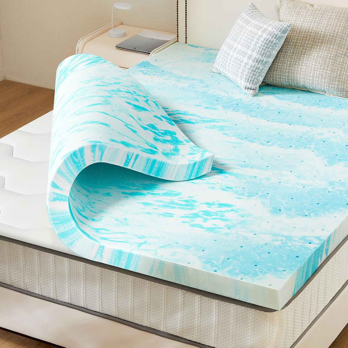 Sweetcrispy Memory Foam Mattress Topper, Full Size, 3 Inch Cooling Pad