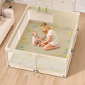 Uanlauo Beige Small Baby Playpen - 47x47in Playpen for Babies and Toddlers