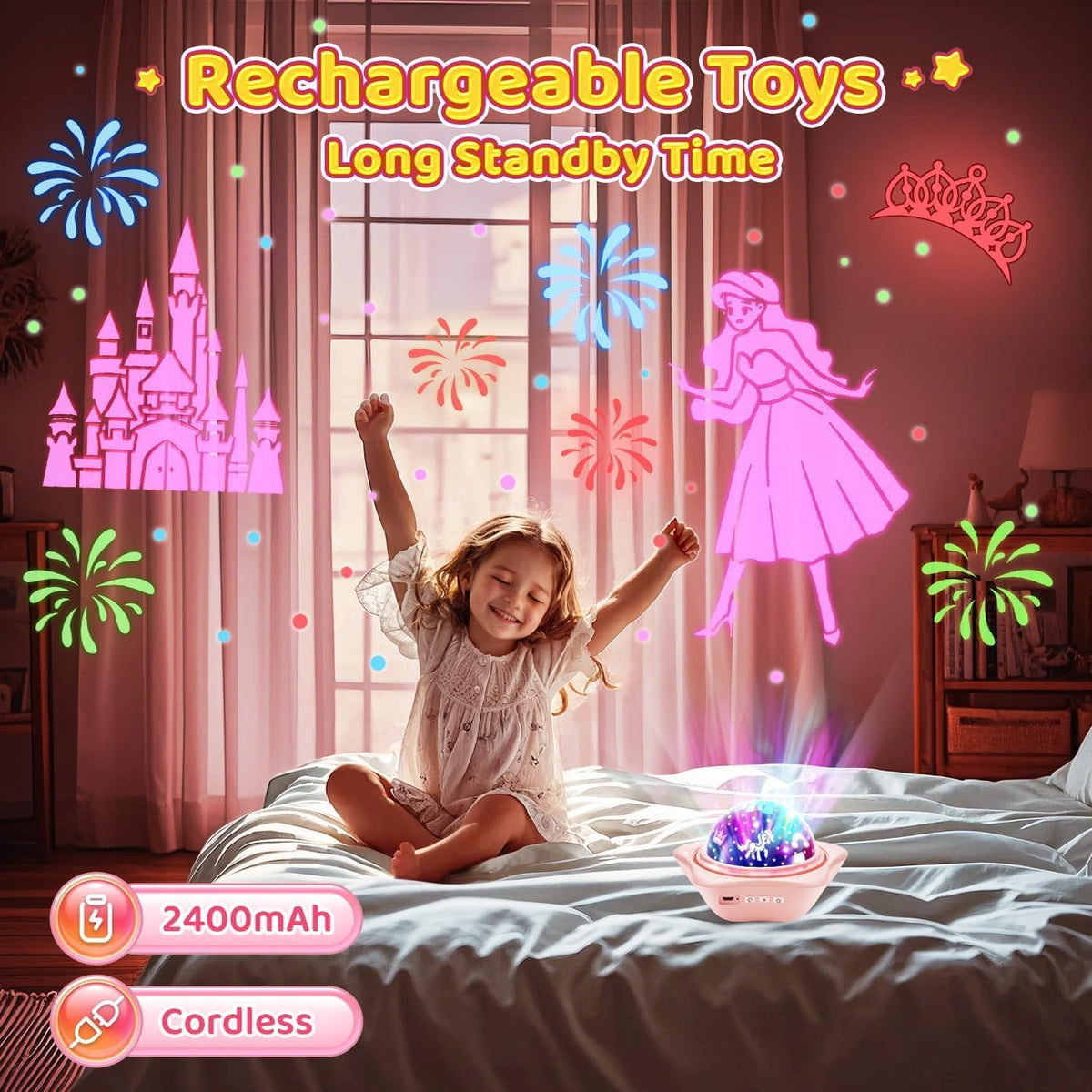 Unicorn Toys for Girls Age 4-6, 6 Films Cute Star Night Light Projector