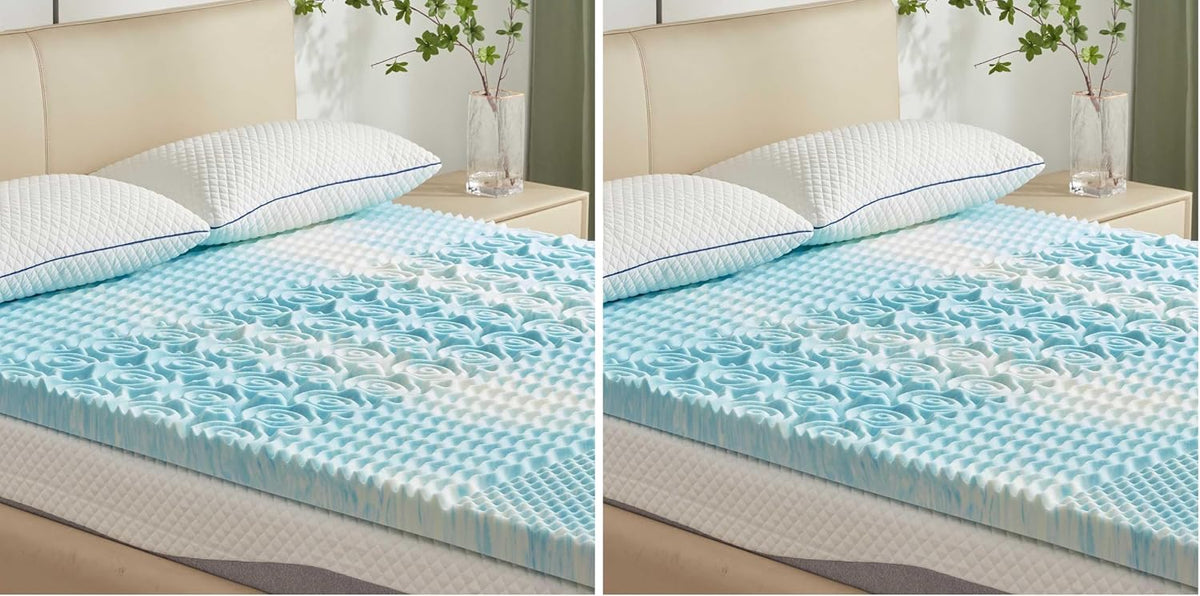 SINWEEK 2 Inch Memory Foam Mattress Topper Twin XL, Twin Extra Long Mattress Pads for College Dorm Single Bed, Pressure Relieve CertiPUR-US Certified, 39x80 Inches, Blue