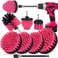 8 Pack Drill Brush Attachment Set, 1/4in Power Scrubber Brush+ Extend Long Rod, Brush Drill Attachment, Power Cleaning Scrub Brush for Bathroom, Tub, Tile, Corner, Floor